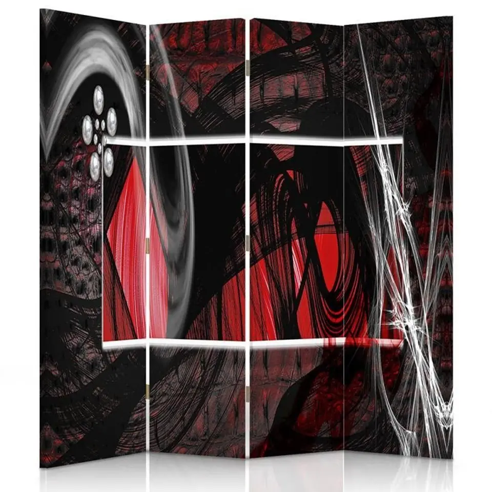 ⁨Double-sided screen, Red expressive abstraction (Size 145x170)⁩ at Wasserman.eu