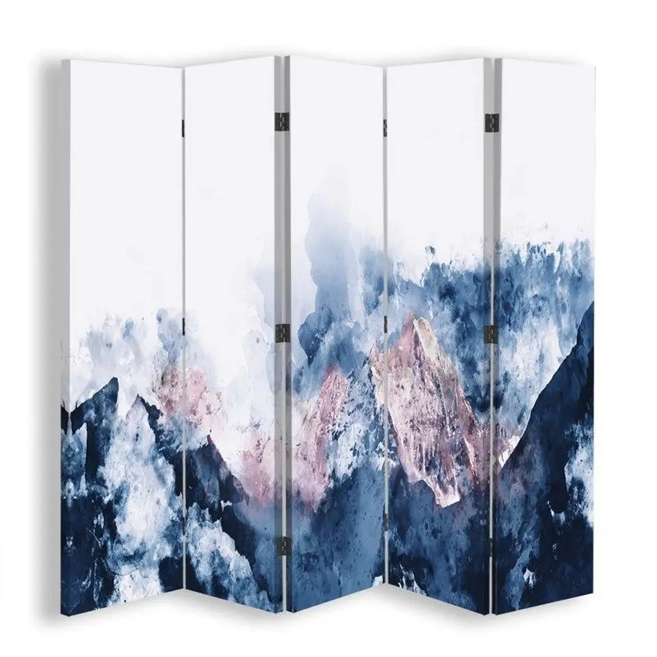 ⁨Double-sided screen, Snow-capped peaks in clouds (Size 180x170)⁩ at Wasserman.eu