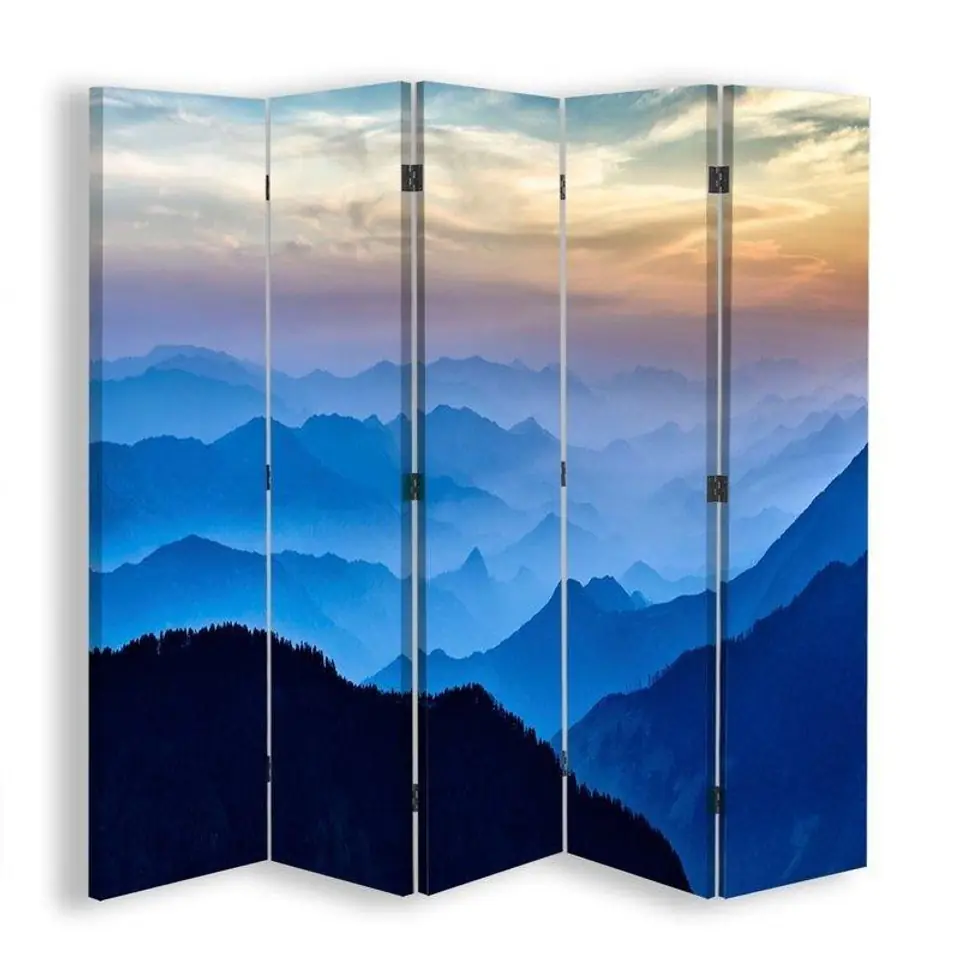 ⁨Parawan dwustronny, Szczyty górskie we mgle (Rozmiar 180x170)⁩ w sklepie Wasserman.eu