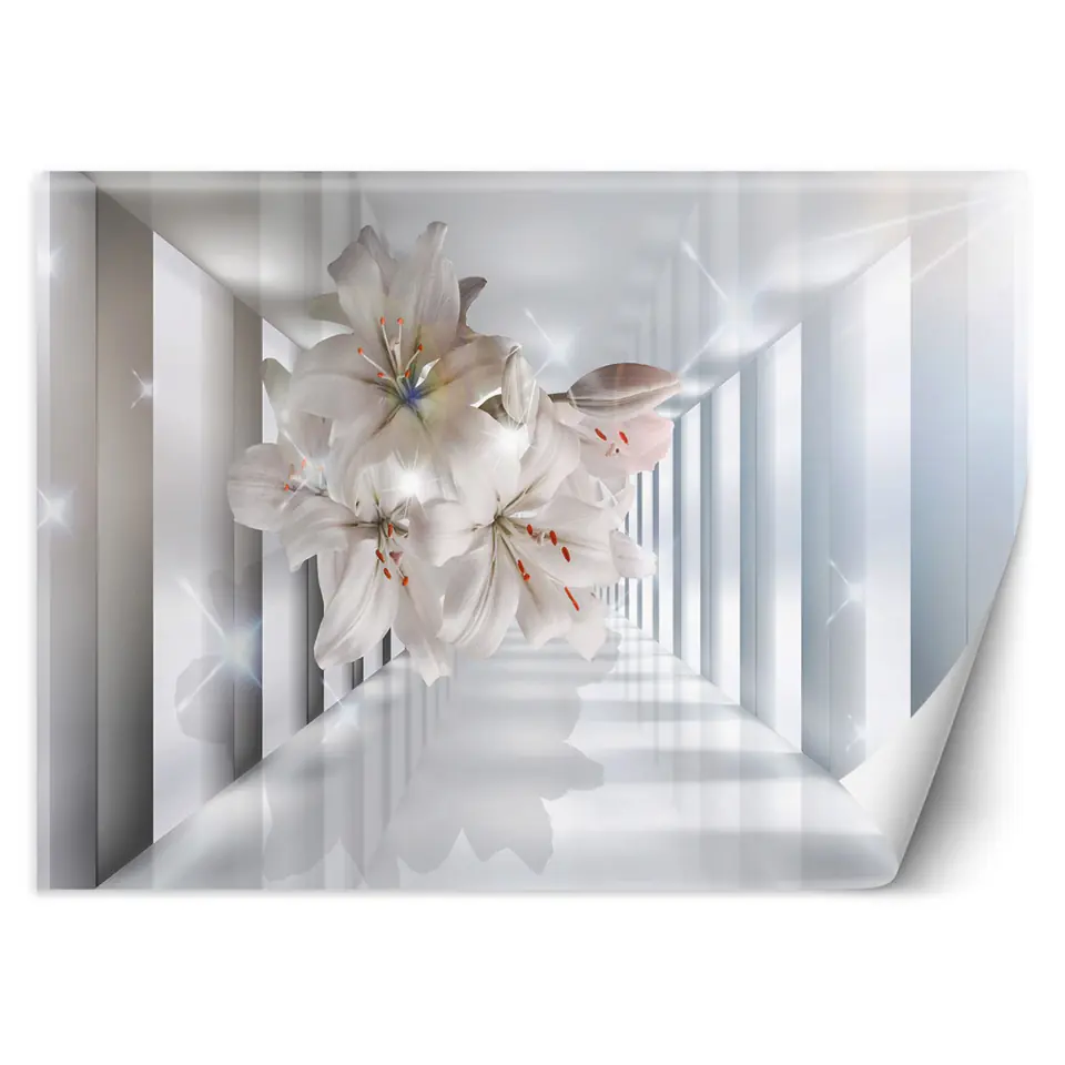 ⁨Fototapeta, do pokoju Kwiaty w tunelu 3D (Rozmiar 300x210)⁩ w sklepie Wasserman.eu