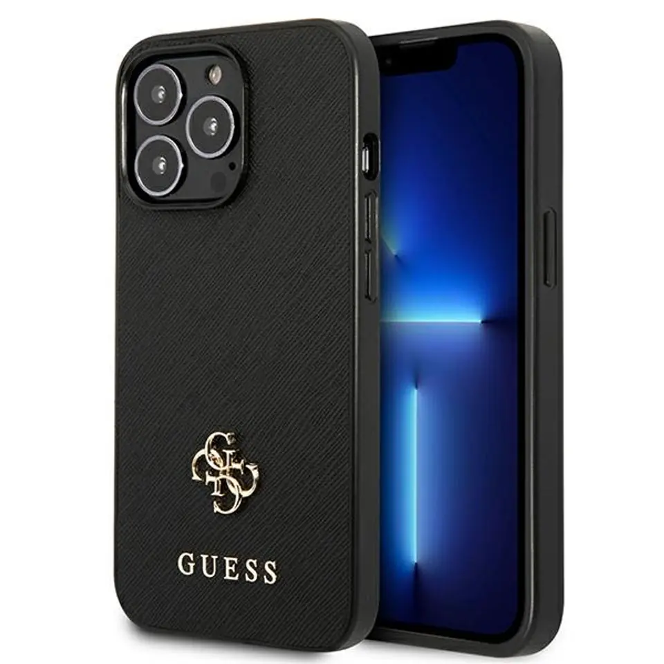 ⁨Guess GUHCP13LPS4MK iPhone 13 Pro / 13 6.1" black/black hardcase Saffiano 4G Small Metal Logo⁩ at Wasserman.eu