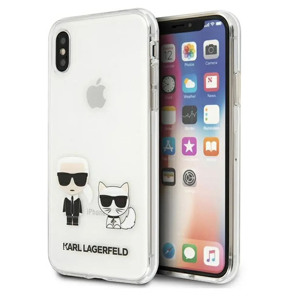 ⁨Karl Lagerfeld KLHCI65CKTR iPhone Xs Max hardcase Transparent Karl & Choupette⁩ w sklepie Wasserman.eu