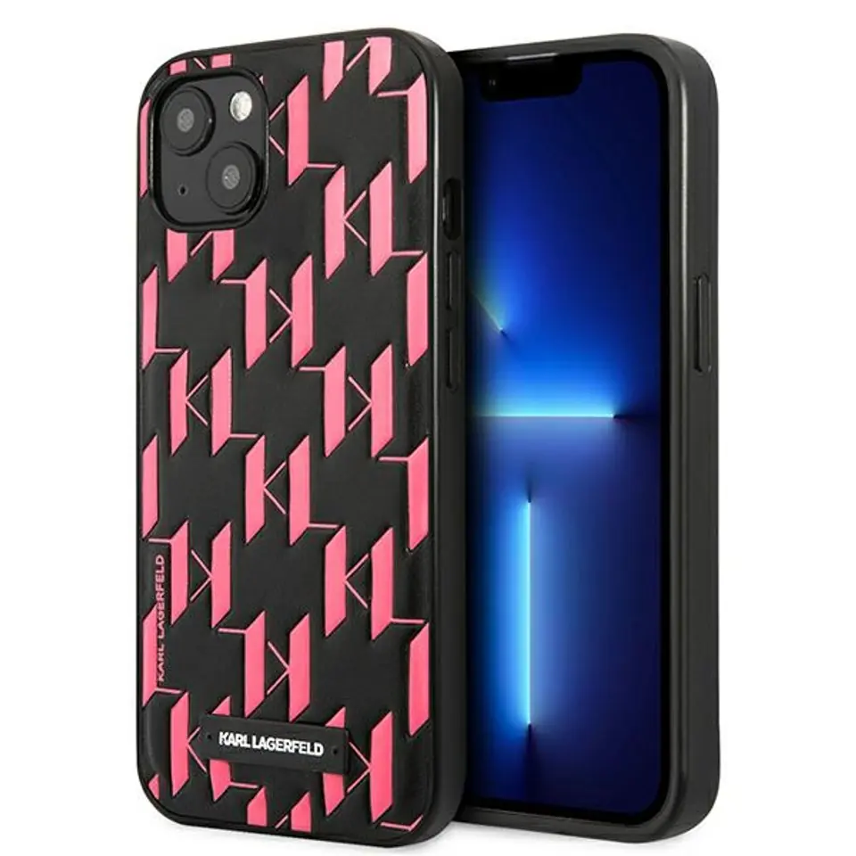 ⁨Karl Lagerfeld KLHCP13SMNMP1P iPhone 13 mini 5.4" hardcase pink/pink Monogram Plaque⁩ at Wasserman.eu