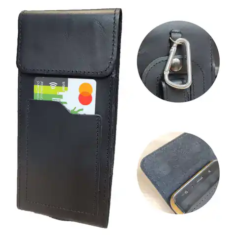 ⁨3D Vertical Holster SAMSUNG Galaxy S20 ULTRA Leather Case with Strap Clip Nexeri Leather Pocket black⁩ at Wasserman.eu