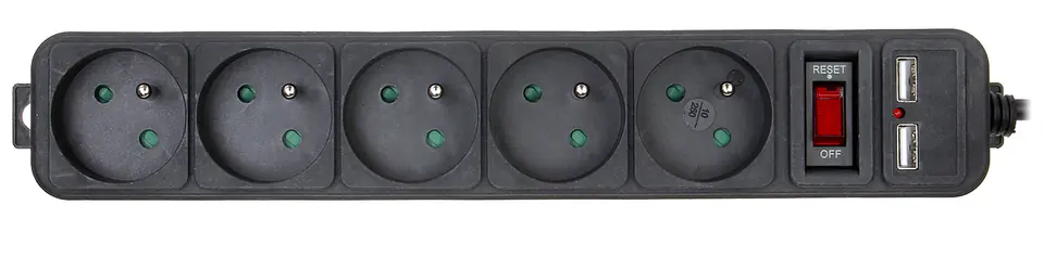 ⁨Surge protector (1.5 m, 5 sockets + 2 USB)⁩ at Wasserman.eu