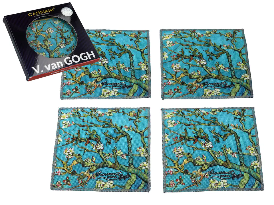 Kpl. 4 podkładek pod kubki - V. van Gogh, Kwitnący migdałowiec (CARMANI) w sklepie Wasserman.eu