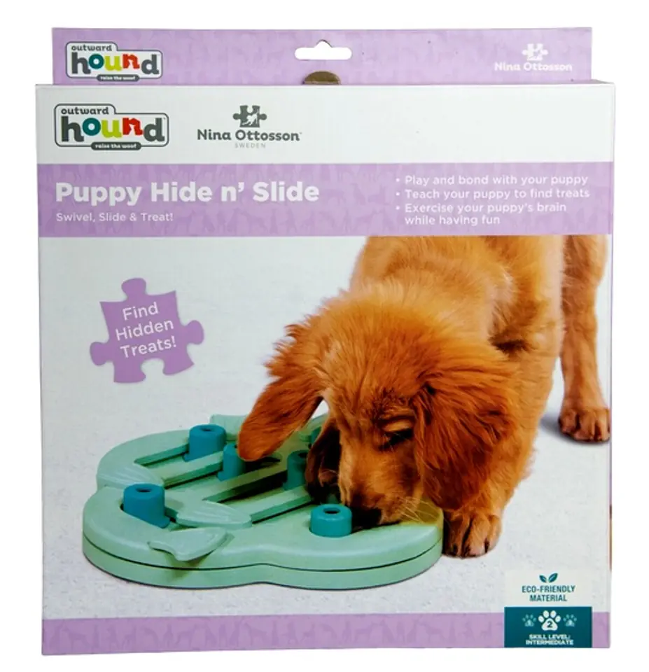 ⁨Nina Ottosson Puppy Hide 'N Slide Green - educational game [69538]⁩ at Wasserman.eu