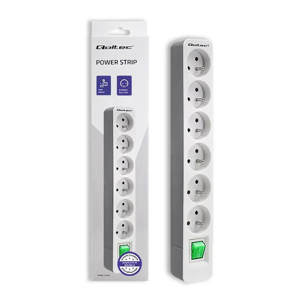 ⁨Power strip 6 sockets, 1.8m⁩ at Wasserman.eu