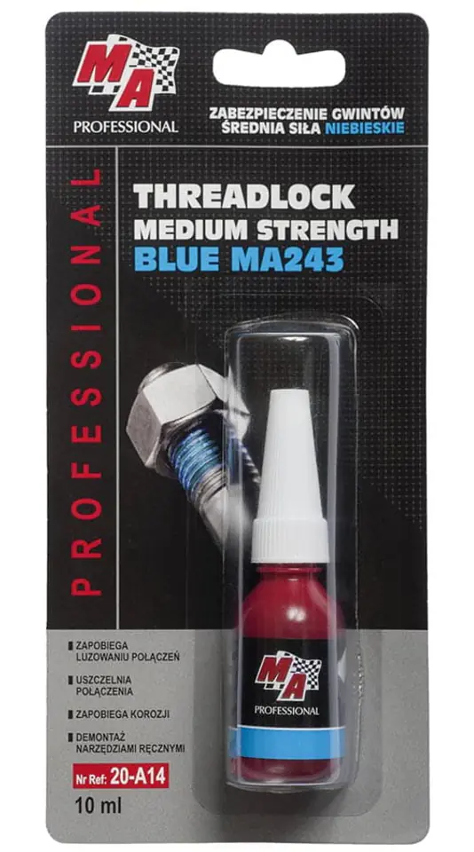 ⁨Thread cleaner 10ml (blue, medium strength)⁩ at Wasserman.eu