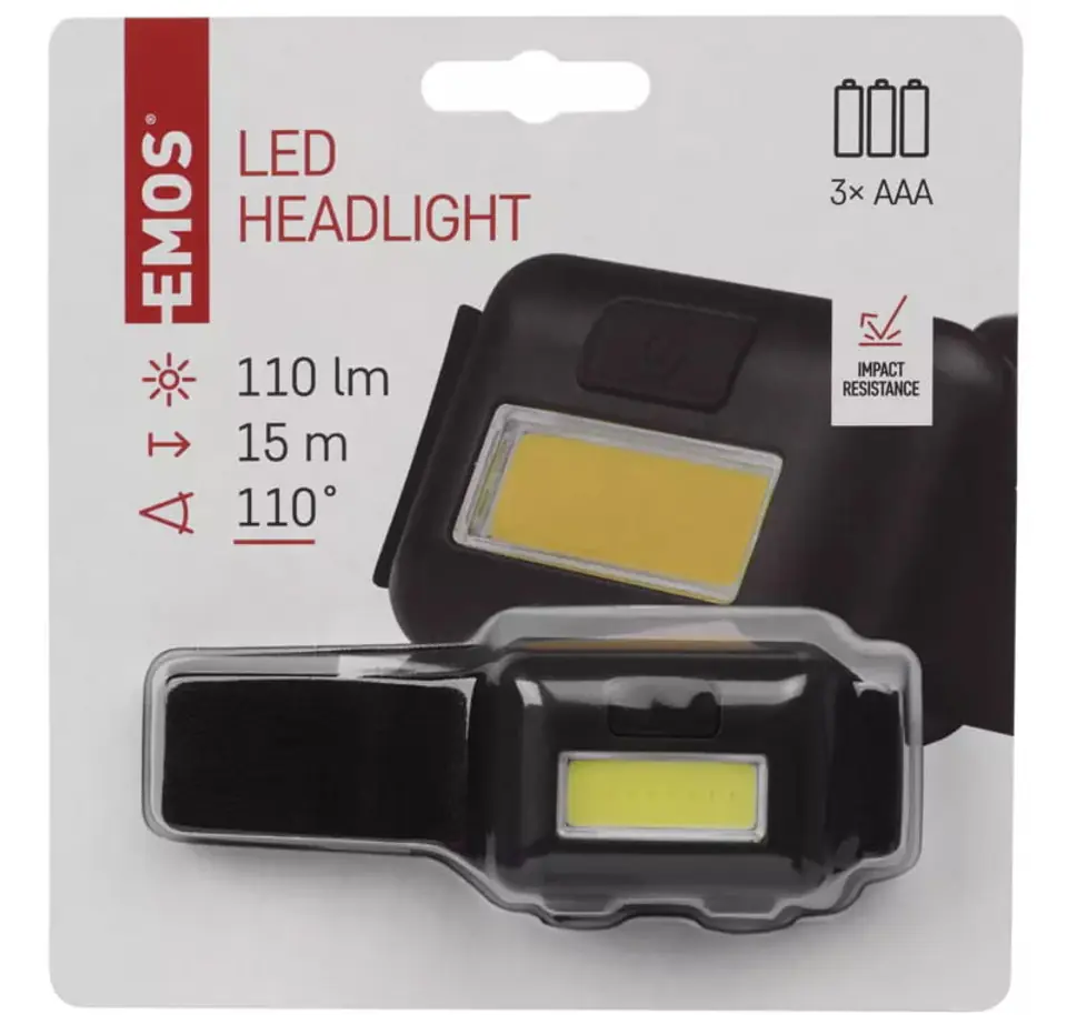 LED head torch Emos P3537 COB 1W AAA (black) at Wasserman.eu