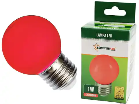 ⁨LED-Lampe 1W rote E27-Kugel⁩ im Wasserman.eu