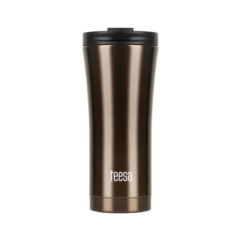 ⁨Thermal mug TEESA 500ml dark brown⁩ at Wasserman.eu