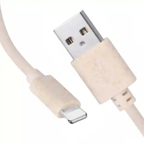 ⁨Ekologiczny EKO Kabel 3A 1m USB - Lightning HG-EC01 piaskowy⁩ w sklepie Wasserman.eu