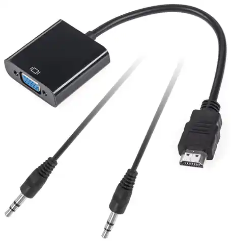 ⁨Adapter connector HDMI plug - VGA + Audio socket⁩ at Wasserman.eu