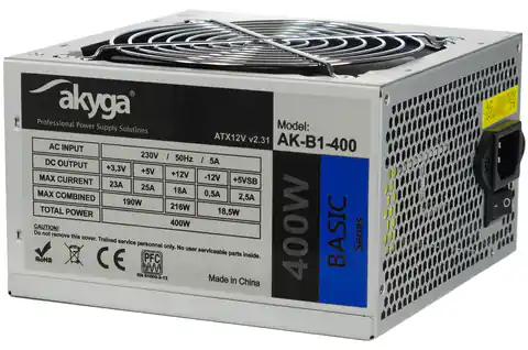 ⁨Akyga ATX power supply (400W, 12cm, AK-B 1-400)⁩ at Wasserman.eu