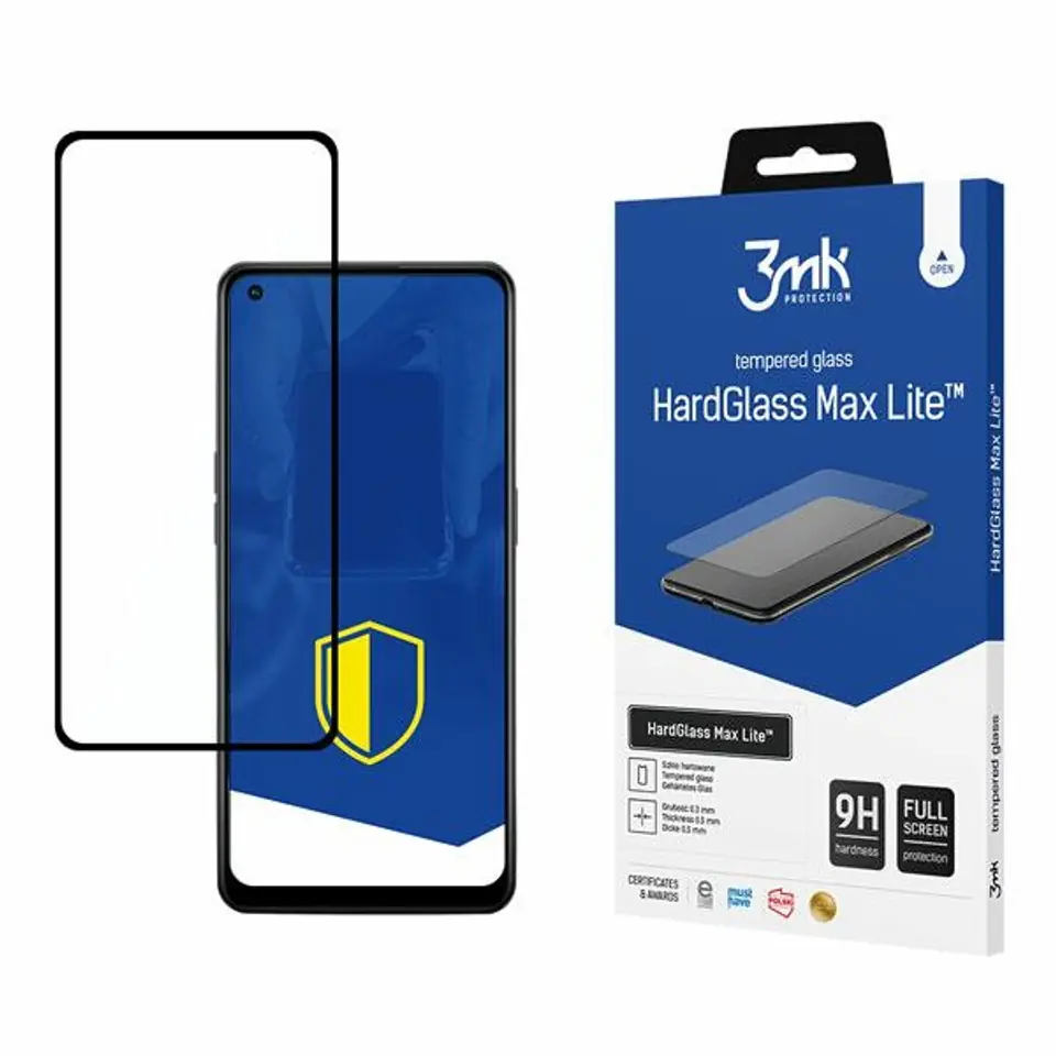 ⁨3MK HG Max Lite Oppo Reno 7 Z 5G czarny/black⁩ w sklepie Wasserman.eu