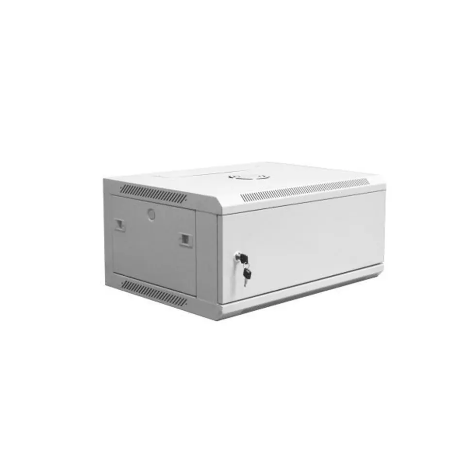 ⁨Szafa wisząca jednosekcyjna 19 4U 279/600/450mm, drzwi metalowe, szara (RAL7035), zmontowana⁩ w sklepie Wasserman.eu