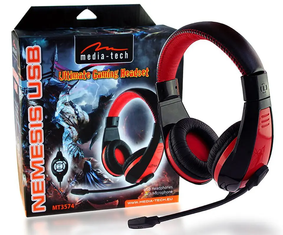 ⁨Nemesis MT3574 USB headphones with microphone⁩ at Wasserman.eu