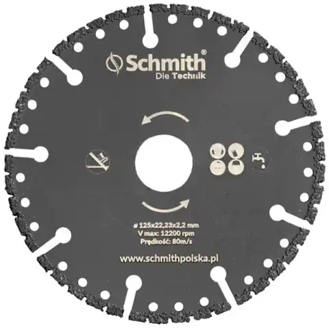 ⁨Tarcza do cięcia uniwersalna diamentowa 125mm Schmith⁩ w sklepie Wasserman.eu