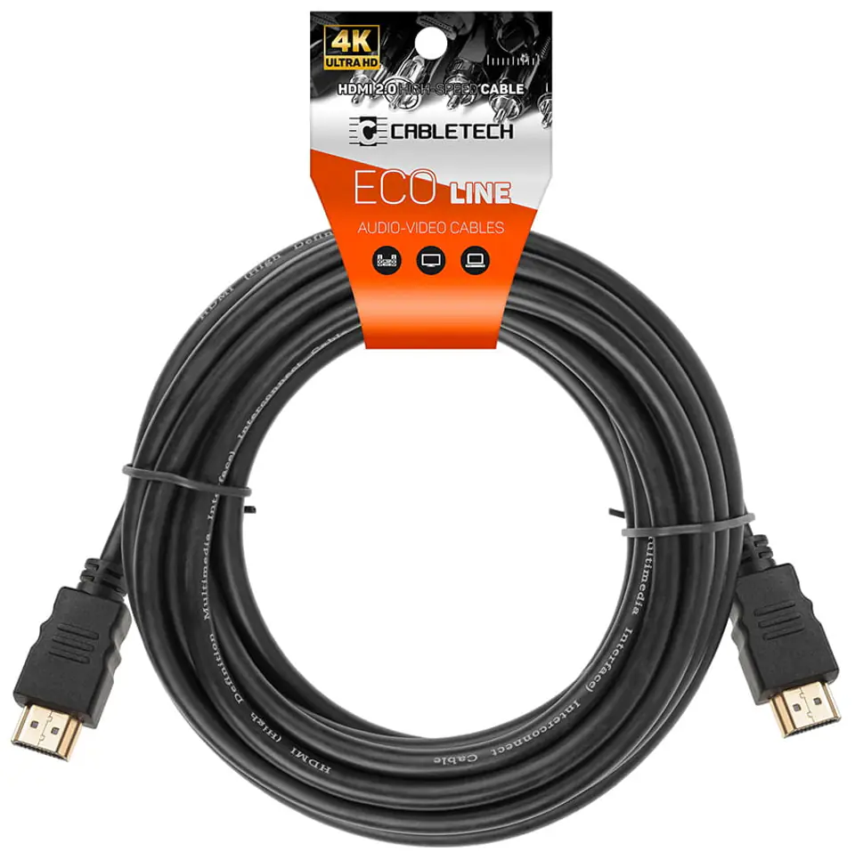 ⁨HDMI cable - HDMI 2.0 4K 10m Cabletech Eco Line⁩ at Wasserman.eu