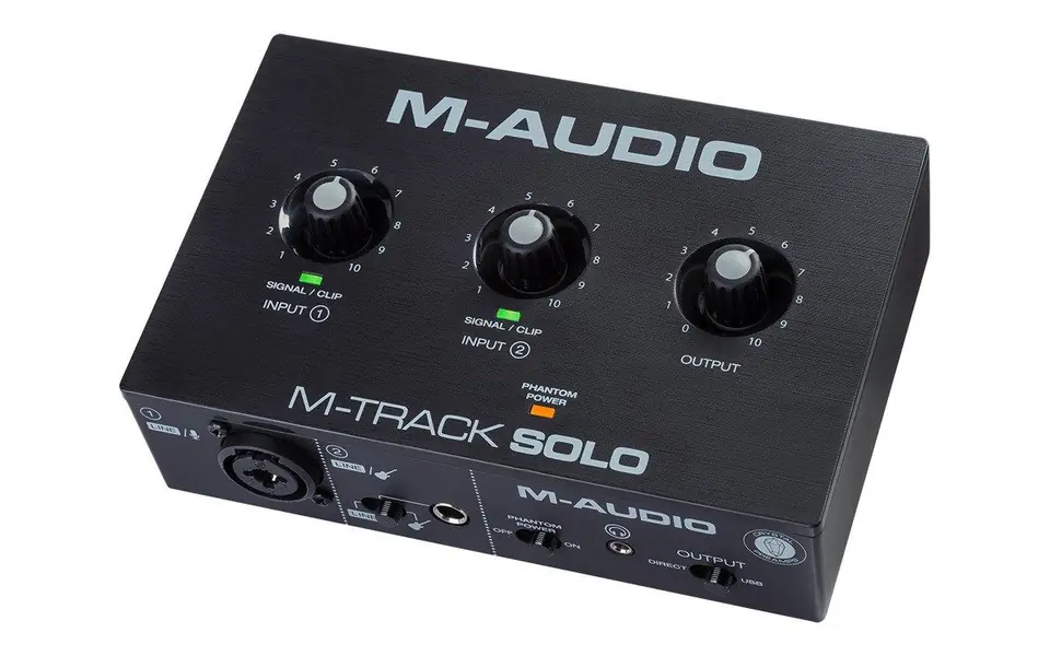 ⁨M-AUDIO M-Track Solo USB Audio interface Crystal preamplifier 16 bit 48 kHz Black⁩ at Wasserman.eu