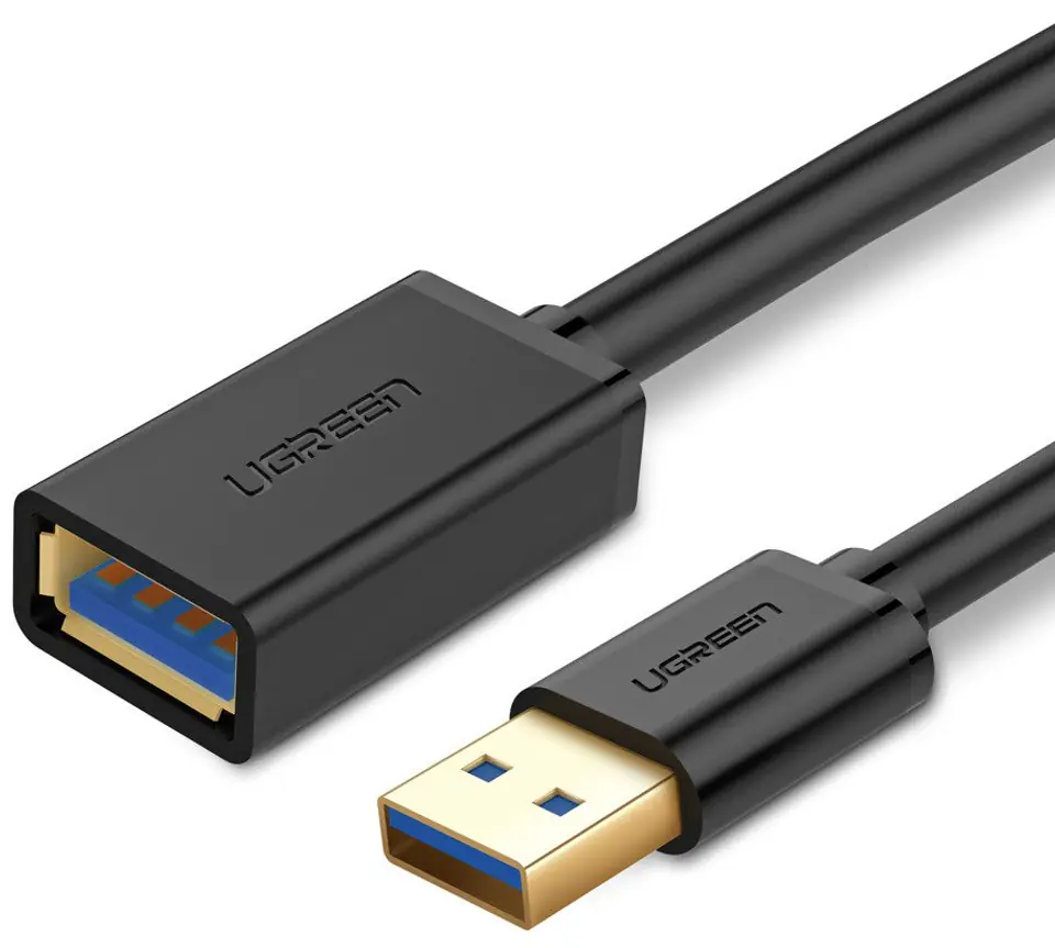 ⁨Kabel USB 3.0, USB-A męski do USB-A żeński przedłużający UGREEN  US129  2m (czarny)⁩ w sklepie Wasserman.eu