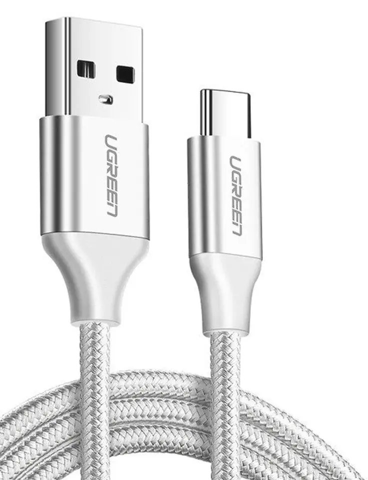 ⁨Kabel UGREEN 	US288 USB do USB-C, QC3.0, 2m (biały)⁩ w sklepie Wasserman.eu