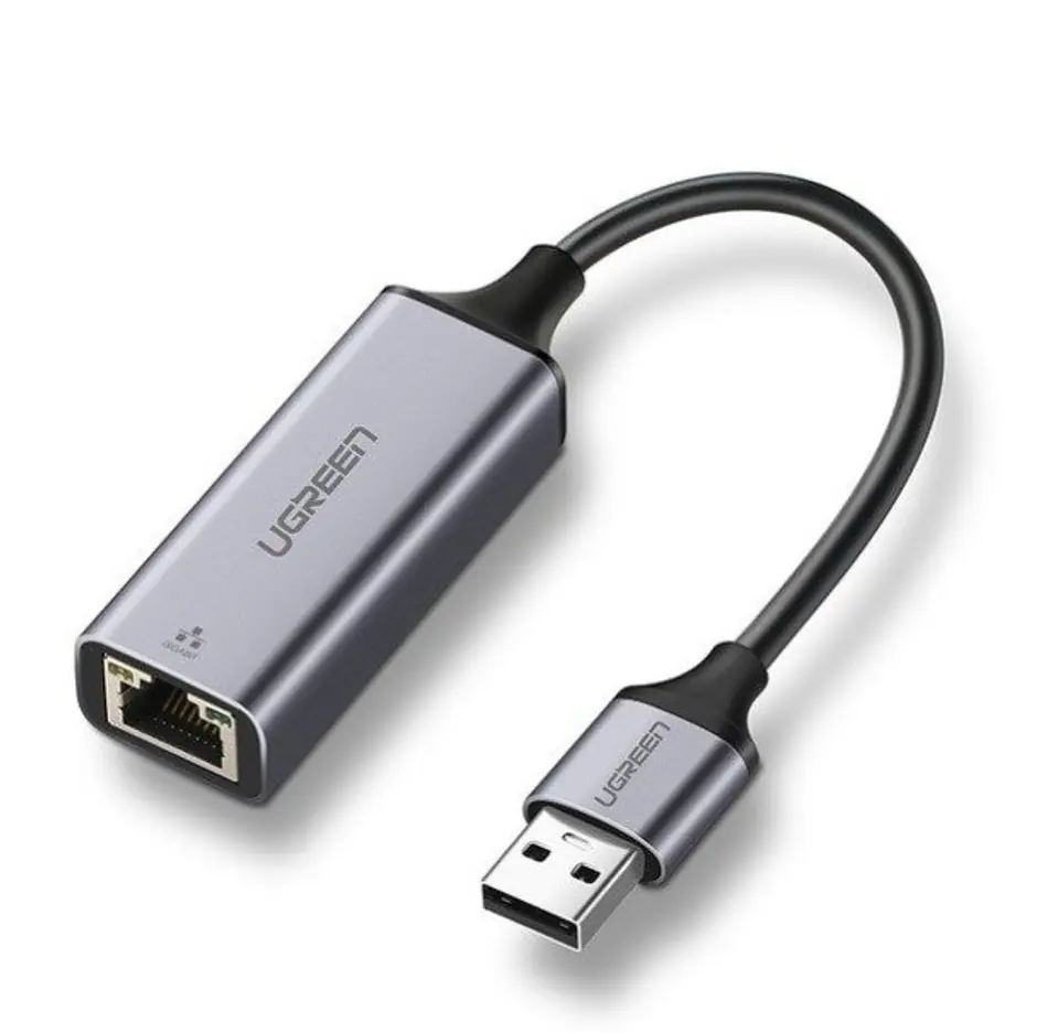 ⁨Adapter zewnętrzny Gigabit Ethernet USB 3.0 UGREEN  	MC209(szary)⁩ w sklepie Wasserman.eu