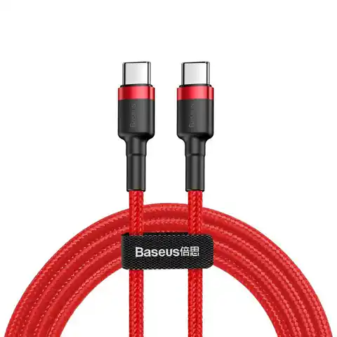 ⁨Kabel USB-C do USB-C PD Baseus Cafule PD 2.0 QC 3.0 60W 1m (czerwony)⁩ w sklepie Wasserman.eu