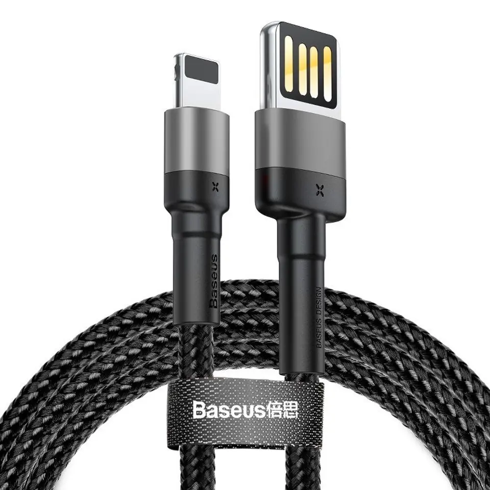 ⁨Baseus Cafule 1.5A 2m Lightning USB Cable (Grey & Black)⁩ at Wasserman.eu