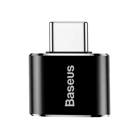 ⁨Adapter Baseus USB do USB Type-C 2,4A (czarny)⁩ w sklepie Wasserman.eu