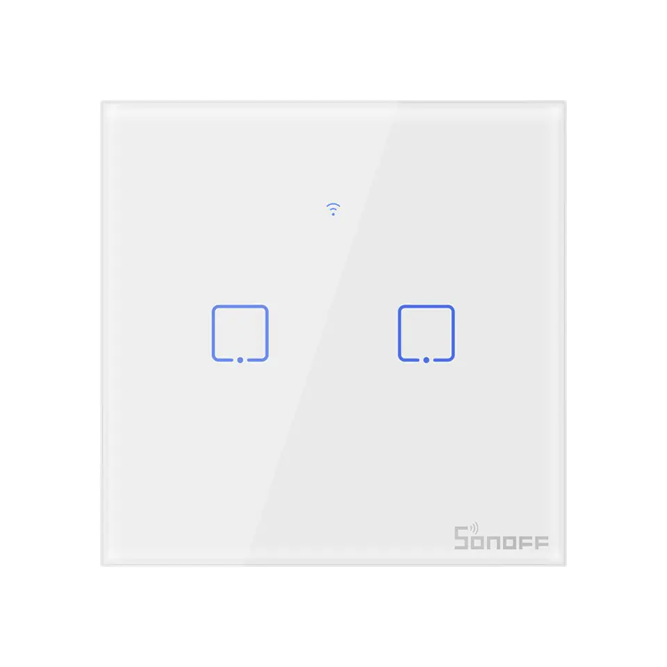 ⁨Touch light switch WiFi + RF 433 Sonoff T1 EU TX (2-gang)⁩ at Wasserman.eu