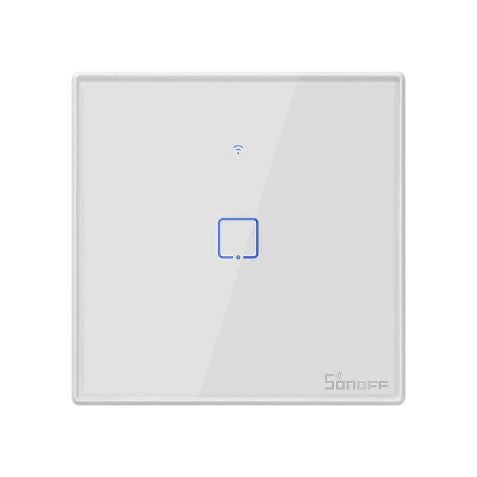 ⁨Touch Light Switch WiFi + RF 433 Sonoff T2 EU TX (1-channel)⁩ at Wasserman.eu