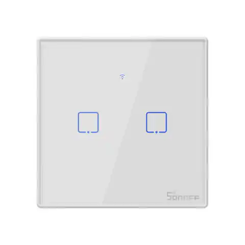 ⁨Touch light switch WiFi + RF 433 Sonoff T2 EU TX (2-gang)⁩ at Wasserman.eu