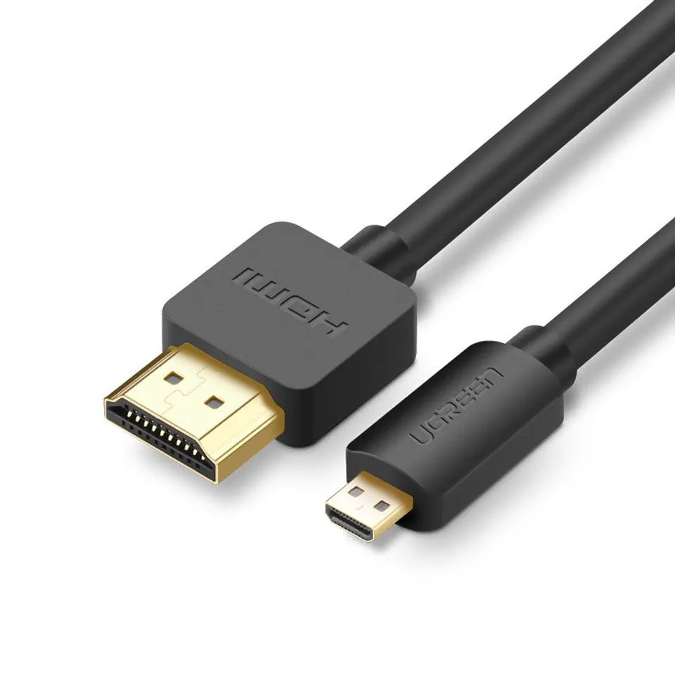 ⁨UGREEN HD127 Kabel micro HDMI - HDMI 4K 3D 1m (czarny)⁩ w sklepie Wasserman.eu