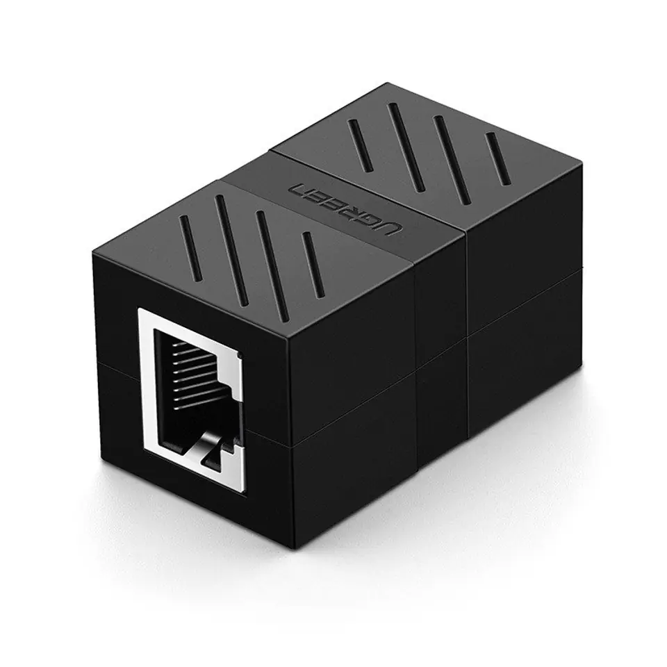 ⁨Złączka, przedłużka sieciowa RJ45 UGREEN NW114 Ethernet, 8P/8C, Cat.7, UTP (czarna)⁩ w sklepie Wasserman.eu