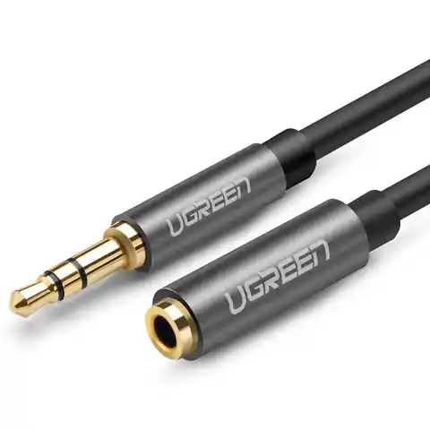 ⁨Audio extender AUX UGREEN jack cable 3.5 mm, 1m (gray)⁩ at Wasserman.eu