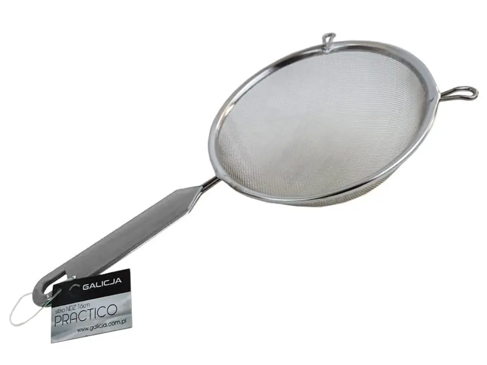 ⁨Practico stainless steel strainer (16 cm, gray handle)⁩ at Wasserman.eu