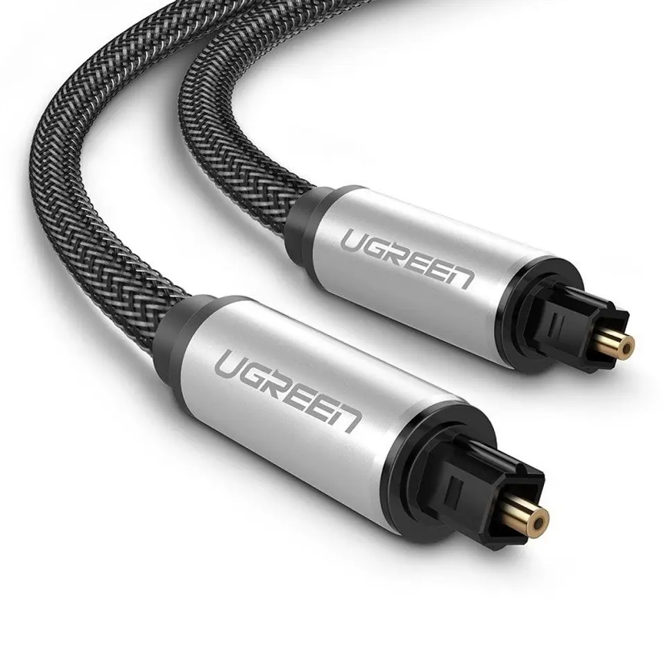 ⁨Kabel optyczny Toslink Audio UGREEN, aluminiowy z oplotem, 3m (srebrny)⁩ w sklepie Wasserman.eu