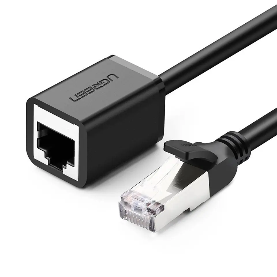 ⁨UGREEN RJ45 Ethernet extender cable, Cat. 6, FTP, with metal plug 1m, (black)⁩ at Wasserman.eu