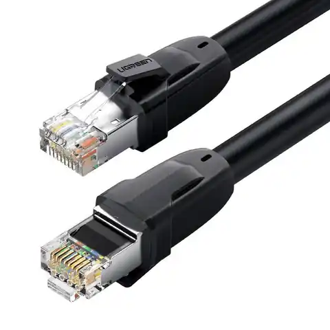 ⁨Kabel sieciowy UGREEN 	NW121 Ethernet RJ45, Cat.8, S/FTP, 1m (czarny)⁩ w sklepie Wasserman.eu