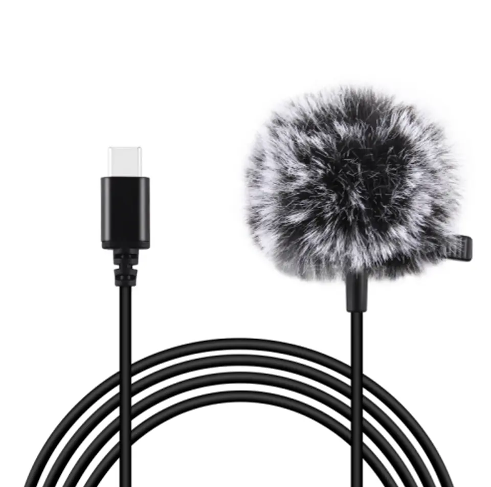 ⁨Puluz Lavalier Jack Microphone with Clip 1.5m USB-C PU425⁩ at Wasserman.eu