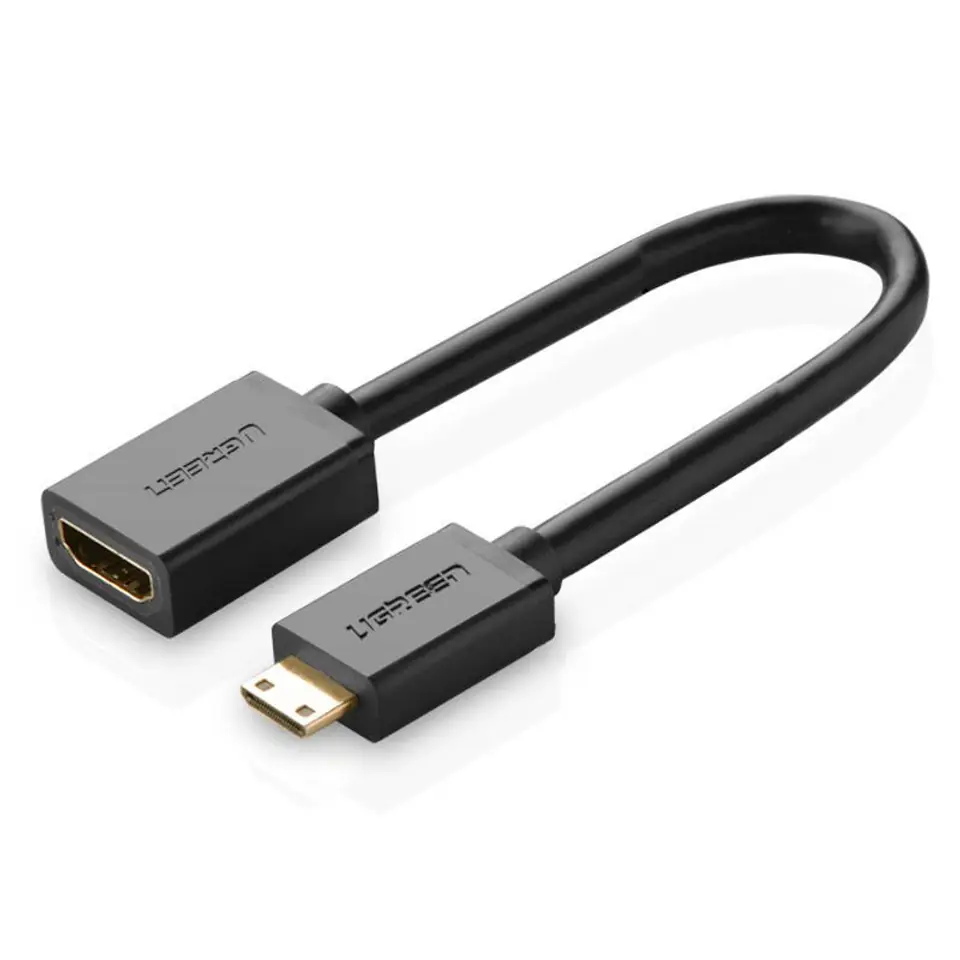 ⁨Adapter UGREEN 20137 Mini HDMI do HDMI, 22cm (czarny)⁩ w sklepie Wasserman.eu