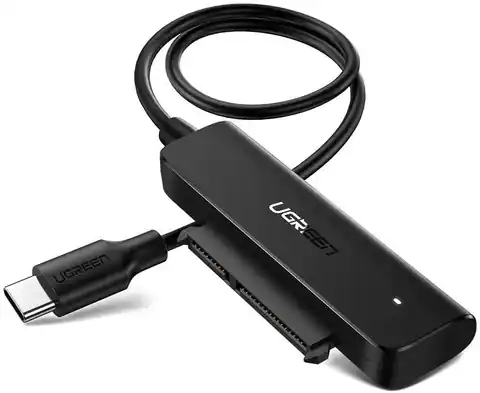 ⁨Adapter UGREEN USB-C 3.0 for SATA 2.5" HDD, 50cm (black)⁩ at Wasserman.eu