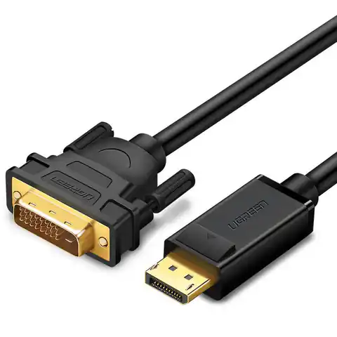 ⁨Kabel DisplayPort do DVI UGREEN DP103, FullHD, jednokierunkowy, 2m (czarny)⁩ w sklepie Wasserman.eu