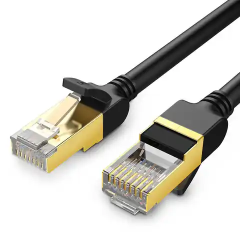 ⁨Okrągły kabel sieciowy UGREEN NW107 Ethernet RJ45, Cat.7, STP, 1m (czarny)⁩ w sklepie Wasserman.eu
