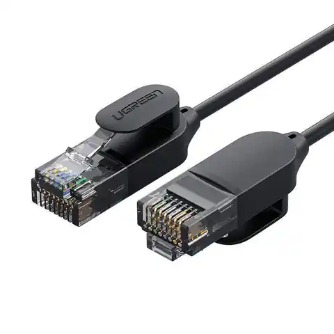 ⁨Kabel sieciowy UGREEN NW122 Ethernet RJ45, Cat.6A, UTP, 0.5m (czarny)⁩ w sklepie Wasserman.eu