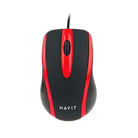 ⁨Mysz uniwersalna Havit MS753 (czarno-czerwona)⁩ w sklepie Wasserman.eu