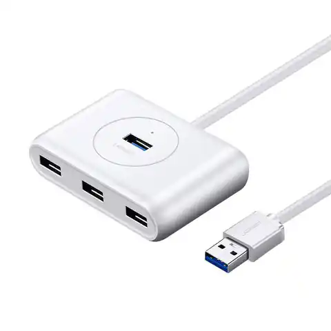 ⁨Hub USB 3.0 UGREEN CR113, 4w1, 0.5m (biały)⁩ w sklepie Wasserman.eu