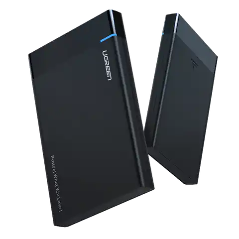 ⁨External HDD/SSD External Enclosure 2,5" UGREEN US221, SATA 3.0, USB-C, 50cm (Black)⁩ at Wasserman.eu